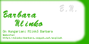 barbara mlinko business card